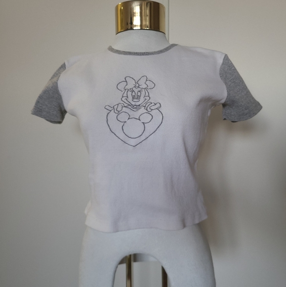 Mickey & Co. - Vintage Ribbed Cotton Minnie Mouse Baby Tee - Size M - Picture 4 of 11